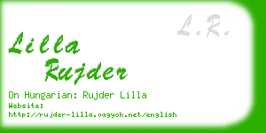 lilla rujder business card